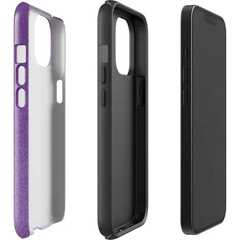 Purple Glitter Musical Heart iPhone 13 Impact Case