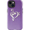 Purple Glitter Musical Heart iPhone 15 Plus Impact Case