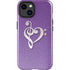 Purple Glitter Musical Heart iPhone 14 Plus Impact Case