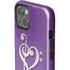 Purple Glitter Musical Heart iPhone 15 Plus Impact Case