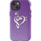 Purple Glitter Musical Heart iPhone 14 Impact Case