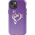 Purple Glitter Musical Heart iPhone 14 Impact Case