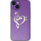 Purple Glitter Musical Heart iPhone 14 Plus Skin