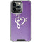 Purple Glitter Musical Heart iPhone 14 Pro Clear Case