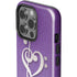 Purple Glitter Musical Heart iPhone 14 Pro Impact Case