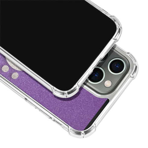 Purple Glitter Musical Heart iPhone 15 Pro Max Clear Case