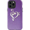 Purple Glitter Musical Heart iPhone 15 Pro Max Impact Case