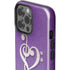 Purple Glitter Musical Heart iPhone 15 Pro Max Impact Case