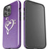 Purple Glitter Musical Heart iPhone 15 Pro Max Impact Case