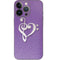 Purple Glitter Musical Heart iPhone 14 Pro Skin