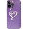 Purple Glitter Musical Heart iPhone 15 Pro Skin