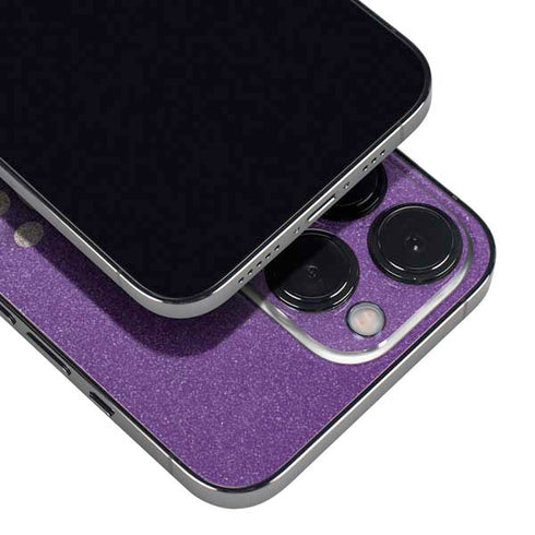 Purple Glitter Musical Heart iPhone 14 Pro Skin