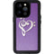 Purple Glitter Musical Heart iPhone 14 Pro Waterproof Case