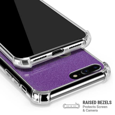 Purple Glitter Musical Heart iPhone 7/8 Plus Clear Case
