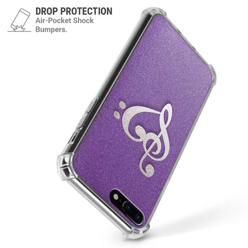 Purple Glitter Musical Heart iPhone 7/8 Plus Clear Case
