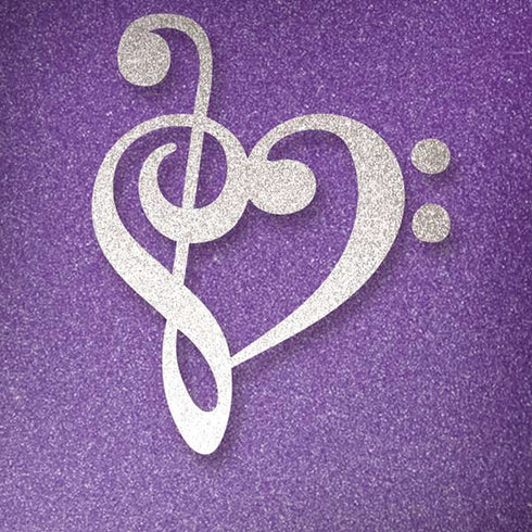 Purple Glitter Musical Heart iPhone X Pro Case