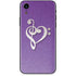 Purple Glitter Musical Heart iPhone XR Skin