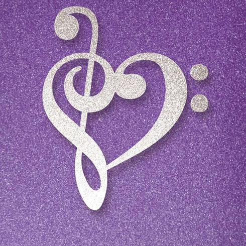 Purple Glitter Musical Heart iPhone XR Skin