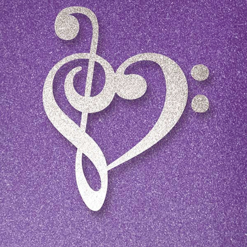 Purple Glitter Musical Heart iPhone XS Pro Case
