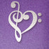 Purple Glitter Musical Heart iPhone XS Skin