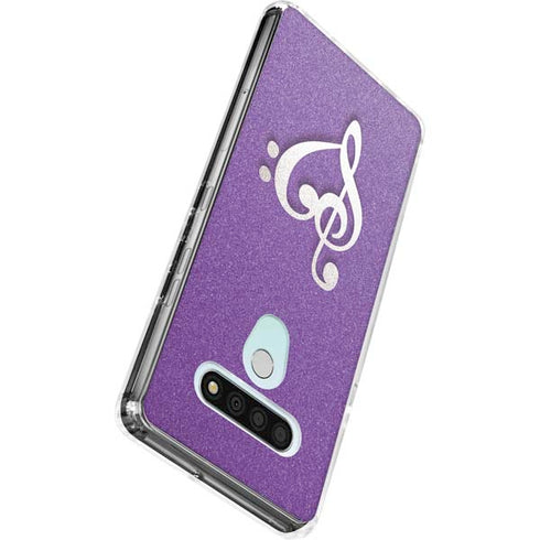 Purple Glitter Musical Heart LG Stylo 6 Clear Case
