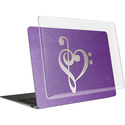 Purple Glitter Musical Heart MacBook Air 13in (2020) Case plus Skin