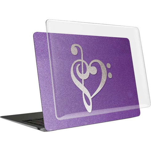 Purple Glitter Musical Heart MacBook Air 13in M1 (2021) Case plus Skin