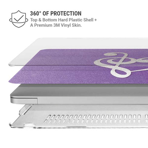 Purple Glitter Musical Heart MacBook Air 13in M1 (2021) Case plus Skin