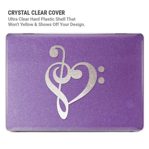 Purple Glitter Musical Heart MacBook Air 15in (2023-2025) Case plus Skin