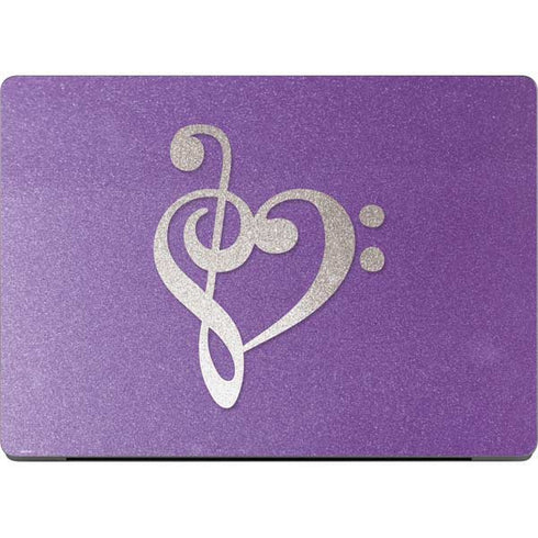 Purple Glitter Musical Heart MacBook Pro 14in (2021-24) Skin