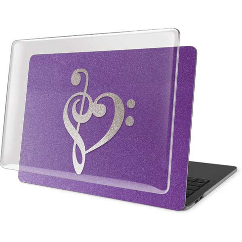 Purple Glitter Musical Heart MacBook Pro 15in (2016-19) Case plus Skin