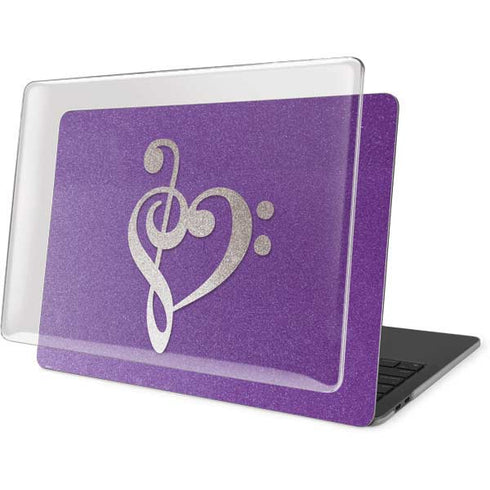 Purple Glitter Musical Heart MacBook Pro 16in (2019-20) Case plus Skin