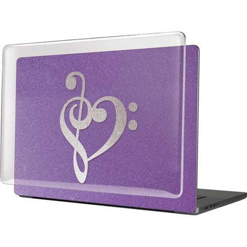 Purple Glitter Musical Heart MacBook Pro 16in (2021-25) Case plus Skin