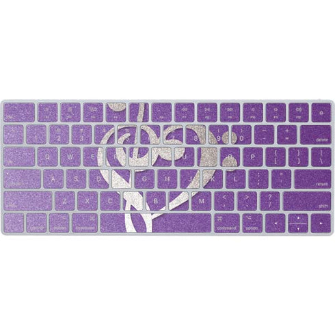 Purple Glitter Musical Heart Magic Keyboard Skin