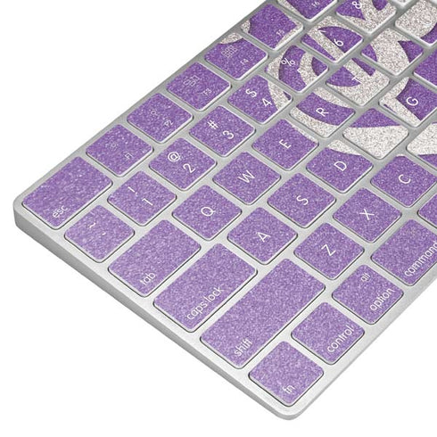 Purple Glitter Musical Heart Magic Keyboard Skin