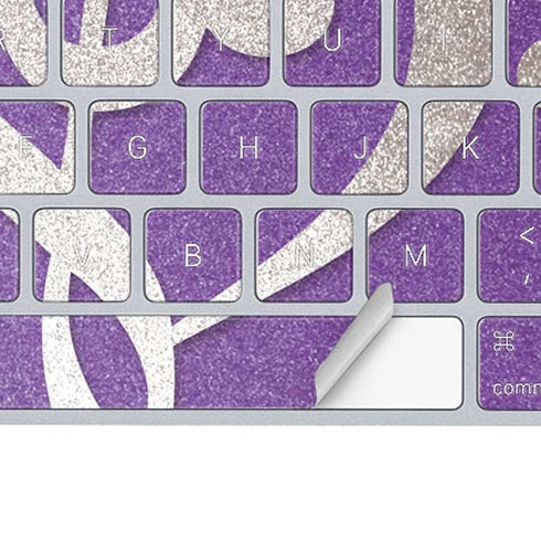 Purple Glitter Musical Heart Magic Keyboard Skin