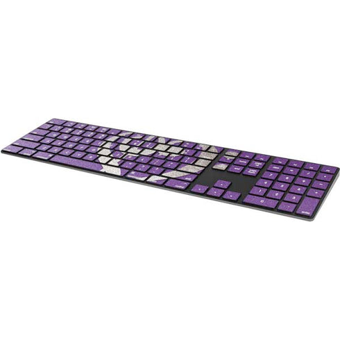 Purple Glitter Musical Heart Magic Keyboard with Numeric Keypad Skin