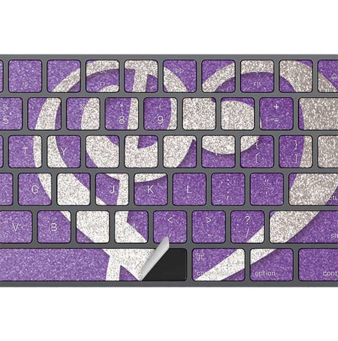 Purple Glitter Musical Heart Magic Keyboard with Numeric Keypad Skin