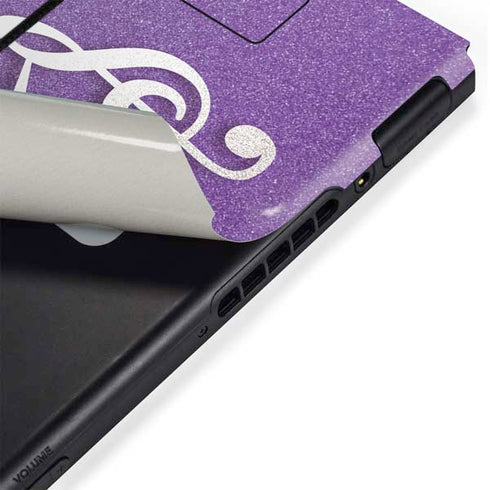 Purple Glitter Musical Heart Nintendo Switch Bundle Skin