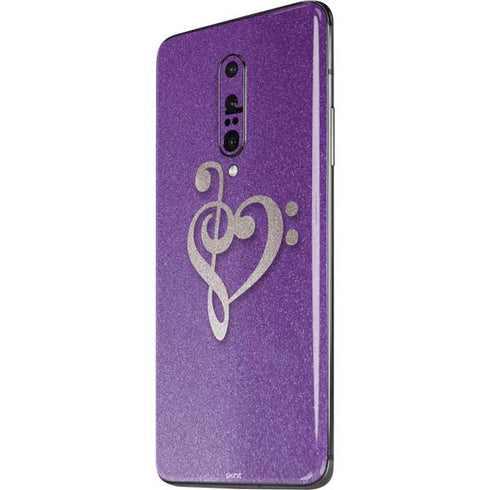 Purple Glitter Musical Heart OnePlus 7 Pro Skin