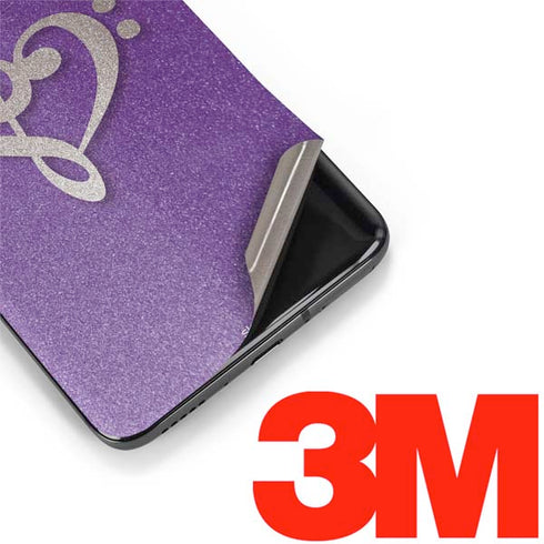 Purple Glitter Musical Heart OnePlus 7 Pro Skin