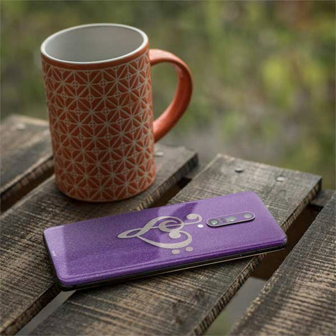 Purple Glitter Musical Heart OnePlus 7 Pro Skin