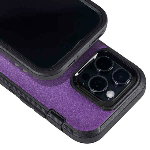 Purple Glitter Musical Heart Otterbox Defender iPhone Skin