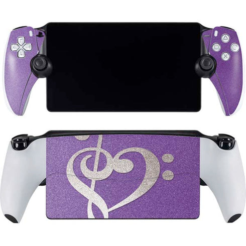 Purple Glitter Musical Heart PlayStation Portal Remote Player Skin