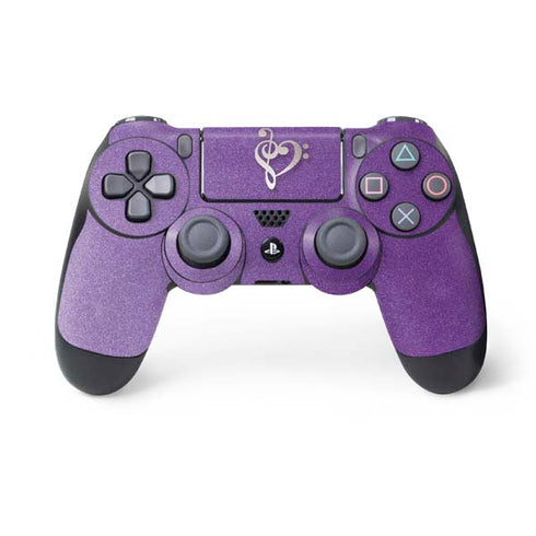 Purple Glitter Musical Heart PS4 Controller Skin