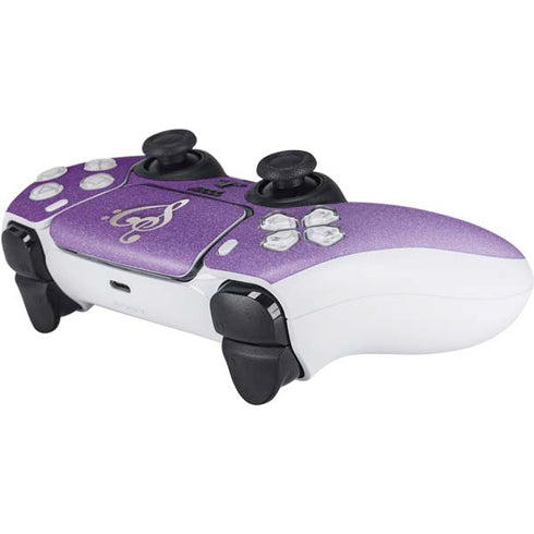 Purple Glitter Musical Heart PS5 Controller Skin