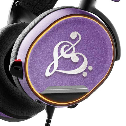 Purple Glitter Musical Heart SteelSeries Arctis 3 Skin