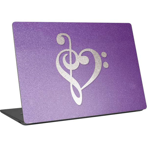Purple Glitter Musical Heart Surface Laptop 4 15in Skin