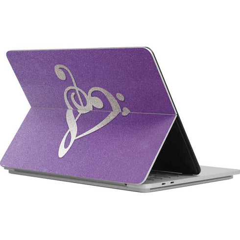 Purple Glitter Musical Heart Surface Laptop Studio Skin
