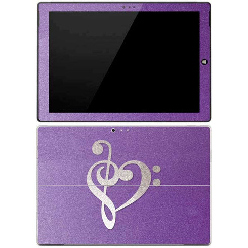 Purple Glitter Musical Heart Surface Pro 3 Skin